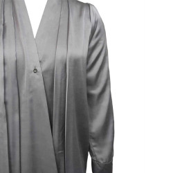 Grey Pleated Formal Satin Top/Blouse For Women, Summer Fits 
