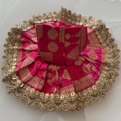 Simple & Elegant Pink & Golden Laddu Gopal Dress, Size - 1 