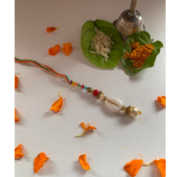 Multi-Coloured Beads & Shell Lumba For Bhabhi For Rakshabandhan / Rakhi 