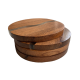 Set Of 4 Classy Wood & Resin Round Coasters For Coffee/Tea Mugs/Cups/Glasses 