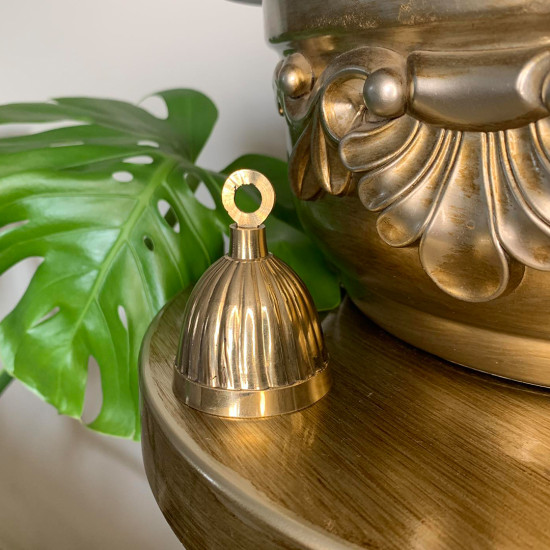 Antique Style Brass Solid Bell For Mandir / Home Decor / Festive Decor - Pack Of 2 