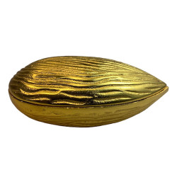 Golden Almond Shaped Serving Decorative Bowl / Platter 