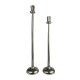 Vintage Style Aluminium Candle Stands, Silver Taper Candle Holders (Set Of 2)