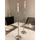 Vintage Style Aluminium Candle Stands, Silver Taper Candle Holders (Set Of 2)