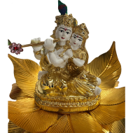 Krishna Radha Idol Gift Pack Statue 4"- Resin White