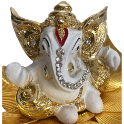 Ganesha Ganpati Idol Gift Pack Statue 4"- Resin White