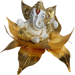 Ganesha Ganpati Idol Gift Pack Statue 4"- Resin White