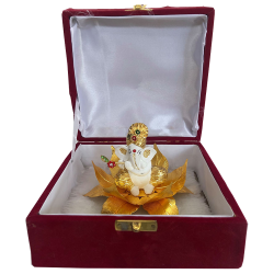 Ganesha Ganpati Idol Gift Pack Statue 4"- White