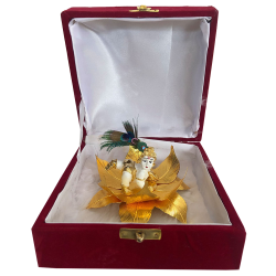 Krishna Laddu Gopal Idol Gift Pack Statue 4"- Resin White