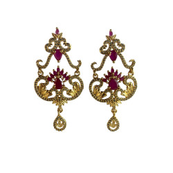 Traditional Artificial Drop Earrings / Danglers With Artificial Diamonds, Imitation Jewelry