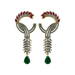 Contemporary Design American Diamond & Gemstone Drop Earrings / Danglers For Women, Imitation Traditional Jewelry 