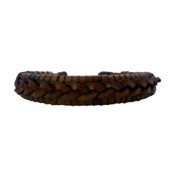 Brown Braided Style Classy Leather Wristband / Bracelet For Men, Mens Jewellery