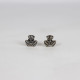 925 Sterling Silver Oxidized Floral Stud Earrings