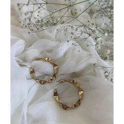 Elegant Golden Open Hoop Earrings For Women/Girls