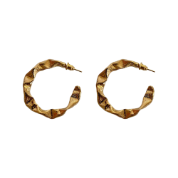 Elegant Golden Open Hoop Earrings For Women/Girls
