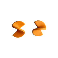 Handmade Orange Twisted Stud Polymer Clay Earrings For Women/Girls