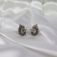 925 Sterling Silver Oxidized Peacock Stud Earrings