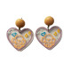 Heart Shaped Cute Cartoon Pastel Colour Hanging Earring Pair