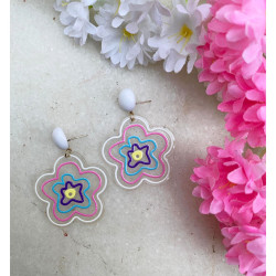 Cute Flower Shaped Hanging Earrings, Casual Wear
