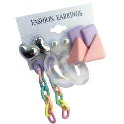 Combo Of 6 Pastel Shade Cute Earrings, Studs & Hanging Earrings