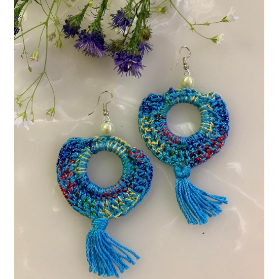 Thread Tricolour Crochet Earring