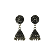 Antique Style Small Silver Jhumki Earrings, Silver Jhumka Jewellery For Women For Daily Wear