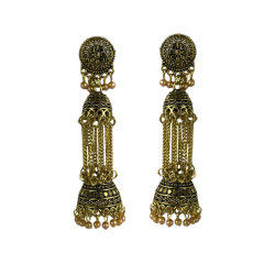 Long Traditional Ethnic Jhumkis For Women With Pearl Hangings, Jhumkas For Women