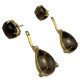 Smoky Drops -  995 Pure Silver Rhodium Plated Earrings With Semi Precious Stones, Statement Earrings For Women, Dangler Earrings