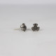 925 Sterling Silver Oxidized Floral Stud Earrings