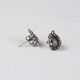 925 Sterling Silver Oxidized Peacock Stud Earrings