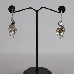 Calla Lilies - 995 Pure Silver Rhodium Plated Earrings, Statement Earrings For Women, Dangler Earrings