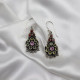 925 Sterling Silver Oxidized Floral Dangle Earrings