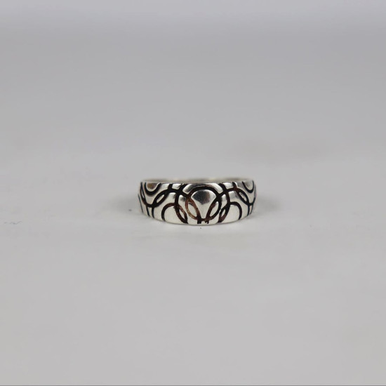 925 Sterling Silver Oxidized Abstract Ring