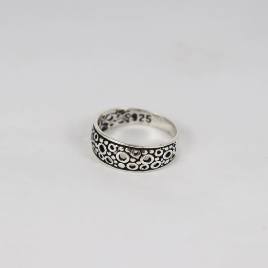 925 Sterling Silver Oxidized Ripple Ring