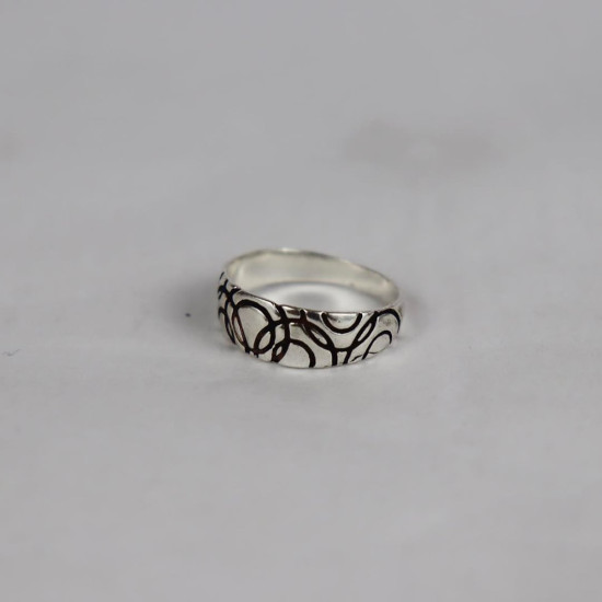 925 Sterling Silver Oxidized Abstract Ring