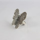 925 Sterling Silver Oxidized Butterfly Design Adjustable Cocktail Ring