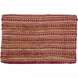 Deep Pink Traditional Pouch / Potli Purse / Bag / Clutch For Women With Beautiful Golden Sequins Embroidery 