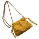 Yellow Embroidered Cloth Pouch Sling Bag With Golden Chain For Weddings, Potli/Clutch/Bag For Women