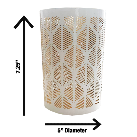 Moroccan Tea Light Holders With Beautiful Leaf Pattern ; Size - 7.25 x 5 (inches)