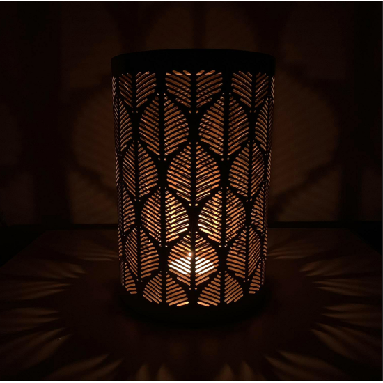 Moroccan Tea Light Holders With Beautiful Leaf Pattern ; Size - 7.25 x 5 (inches)