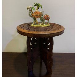 Brown Sheesham Wooden Detachable Antique Look Table For Home Décor 