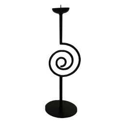 Black Tall Spiral Shaped Metal Candle Stands, SINGLE PIECE, Height - 12.5 inches