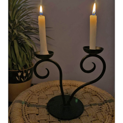 Decorative Black Medium Size Metal Candle Stand 
