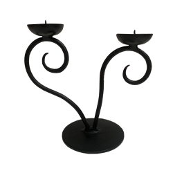 Decorative Black Medium Size Metal Candle Stand 