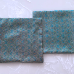 Teal Color Royal Look Elegant Silk Brocade Cushion Cover, Set of 2, Size - 12*12 inches